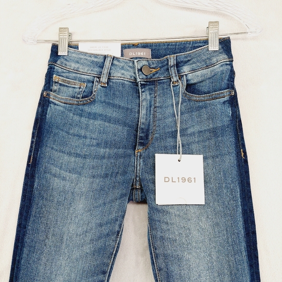 New DL1961 Florence Mid rise Instasculpt Side Stripe Skinny Jeans  P277 - Picture 4 of 11